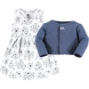 image:imageHudson Baby Girls Quilted Cardigan and DressBlue Toile