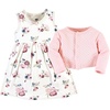 image:imageHudson Baby Girls Quilted Cardigan and DressDusty Rose Floral
