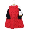 image:imageHudson Baby Girls Quilted Cardigan and DressRed Black Bows