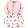 image:imageHudson Baby Girls Quilted Cardigan and DressDusty Rose Floral