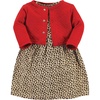 image:imageHudson Baby Girls Quilted Cardigan and DressLeopard Red