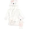image:imageHudson Baby unisexbaby Plush Bathrobe and Toy SetGingham Bear Girl