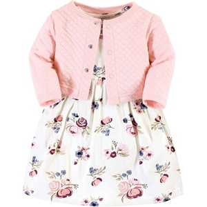 image:imageHudson Baby Girls Quilted Cardigan and DressDusty Rose Floral