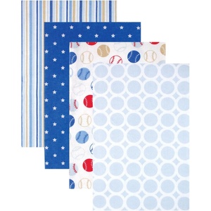 image:imageHudson Baby Unisex Baby Cotton Poly Flannel Receiving Blankets Cowboy One SizeBlue Baseball