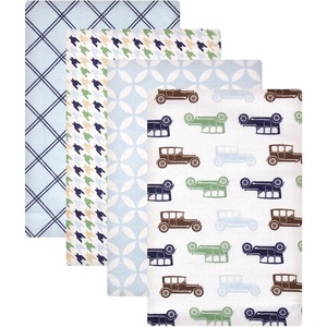 image:imageHudson Baby Unisex Baby Cotton Poly Flannel Receiving Blankets Cowboy One SizeBlue Cars