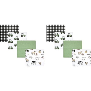 image:imageHudson Baby Unisex Baby Cotton Poly Flannel Receiving Blankets Cowboy One SizeBoy Farm