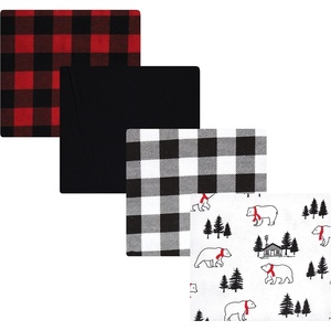 image:imageHudson Baby Unisex Baby Cotton Poly Flannel Receiving Blankets Cowboy One SizeBuffalo Plaid Bear