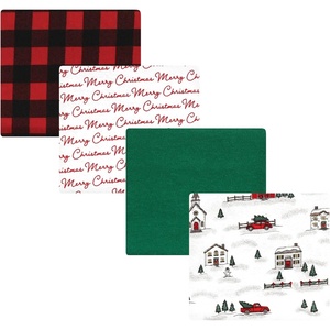 image:imageHudson Baby Unisex Baby Cotton Poly Flannel Receiving Blankets Cowboy One SizeChristmas Scene