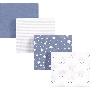 image:imageHudson Baby Unisex Baby Cotton Poly Flannel Receiving Blankets Cowboy One SizeCloud Mobile Blue