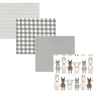 image:imageHudson Baby Unisex Baby Cotton Poly Flannel Receiving Blankets Cowboy One SizeFarm Friends Cream