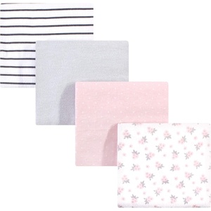 image:imageHudson Baby Unisex Baby Cotton Poly Flannel Receiving Blankets Cowboy One SizeGray Pink Floral