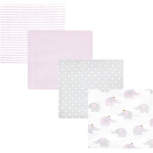 image:imageHudson Baby Unisex Baby Cotton Poly Flannel Receiving Blankets Cowboy One SizeLilac Elephants