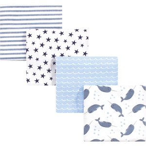 image:imageHudson Baby Unisex Baby Cotton Poly Flannel Receiving Blankets Cowboy One SizeNarwhal