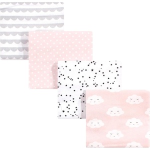 image:imageHudson Baby Unisex Baby Cotton Poly Flannel Receiving Blankets Cowboy One SizePink Clouds
