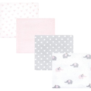 image:imageHudson Baby Unisex Baby Cotton Poly Flannel Receiving Blankets Cowboy One SizePink Gray Elephant
