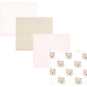 image:imageHudson Baby Unisex Baby Cotton Poly Flannel Receiving Blankets Cowboy One SizePink Taupe Bear