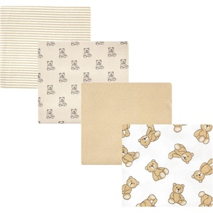 image:imageHudson Baby Unisex Baby Cotton Poly Flannel Receiving Blankets Cowboy One SizeTeddy Bears