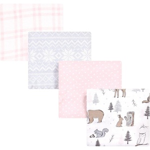 image:imageHudson Baby Unisex Baby Cotton Poly Flannel Receiving Blankets Cowboy One SizeWinter Forest