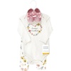 image:imageHudson Baby Unisex Baby Cotton Bodysuit Pant and Shoe Set Soft Painted Floral 36 Months