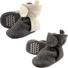 image:imageHudson Baby Cozy Fleece Booties with Non Skid Bottom 2 Pack Charcoal Cream 1824 Months