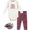 image:imageHudson Baby Unisex Baby Cotton Bodysuit Pant and Shoe Set Little Love Flowers Newborn