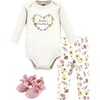 image:imageHudson Baby Unisex Baby Cotton Bodysuit Pant and Shoe Set Soft Painted Floral 36 Months