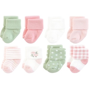 image:imageHudson Baby Baby 8pack Cotton Rich Newborn and Terry SocksPink Sage Rose