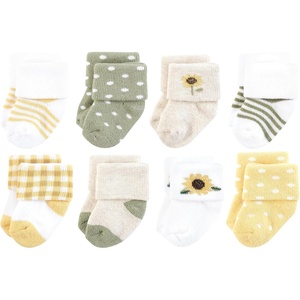image:imageHudson Baby Baby 8pack Cotton Rich Newborn and Terry SocksSunflower