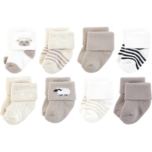 image:imageHudson Baby Baby 8pack Cotton Rich Newborn and Terry SocksTaupe Sheep