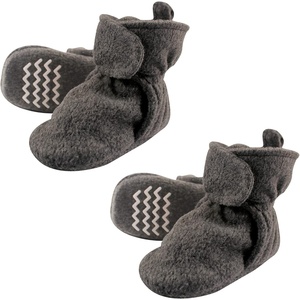 image:imageHudson Baby Unisex Baby Cozy Fleece Booties Dark Gray 2Piece 06 Months