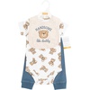 image:imageHudson Baby Unisex Baby Cotton Bodysuit Pant and Bib SetHandsome Teddy Bear