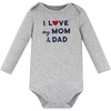 image:imageHudson Baby Unisex Baby Cotton LongSleeve Bodysuit Pant and Shoe SetLove Mom Dad