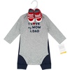 image:imageHudson Baby Unisex Baby Cotton LongSleeve Bodysuit Pant and Shoe SetLove Mom Dad