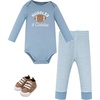 image:imageHudson Baby Unisex Baby Cotton LongSleeve Bodysuit Pant and Shoe SetHuddles and Cuddles