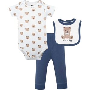 image:imageHudson Baby Unisex Baby Cotton Bodysuit Pant and Bib SetIts a Boy Bear