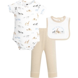 image:imageHudson Baby Unisex Baby Cotton Bodysuit Pant and Bib SetNew Safari Crew
