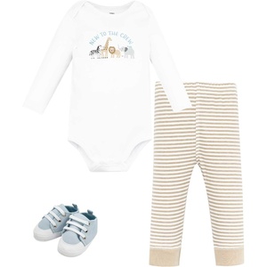 image:imageHudson Baby Unisex Baby Cotton LongSleeve Bodysuit Pant and Shoe SetNew Safari Crew