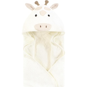 image:imageHudson Baby Unisex Baby Cotton Poly Animal Face Hooded TowelBeige Giraffe