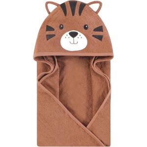 image:imageHudson Baby Unisex Baby Cotton Poly Animal Face Hooded TowelBrown Tiger