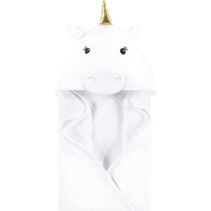 image:imageHudson Baby Unisex Baby Cotton Poly Animal Face Hooded TowelGold Unicorn