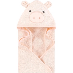 image:imageHudson Baby Unisex Baby Cotton Poly Animal Face Hooded TowelPiggy