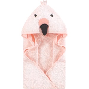 image:imageHudson Baby Unisex Baby Cotton Poly Animal Face Hooded TowelSoft Flamingo