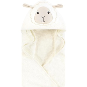 image:imageHudson Baby Unisex Baby Cotton Poly Animal Face Hooded TowelTaupe Sheep