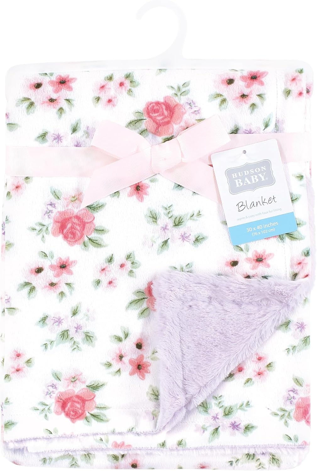 image:imageHudson Baby Infant Girl Plush Blanket with Furry Binding and Back Fairytale Princess One SizeVintage Floral