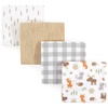 image:imageHudson Baby Unisex Baby Cotton Poly Flannel Receiving Blankets Bundle Set Boy Farm One SizeEnchanted Forest Woodland