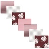 image:imageHudson Baby Unisex Baby Cotton Poly Flannel Receiving Blankets Bundle Set Boy Farm One SizeTea Party Burgundy Floral