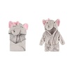 image:imageHudson Baby Cotton Animal Face Hooded Towel and Plush Animal Face Robe Pretty ElephantPretty Elephant