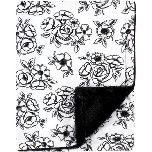 image:imageHudson Baby Infant Girl Plush Blanket with Furry Binding and Back Fairytale Princess One SizeBlack Toile