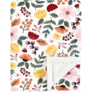 image:imageHudson Baby Infant Girl Plush Blanket with Furry Binding and Back Fairytale Princess One SizeFall Botanical