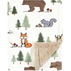 image:imageHudson Baby Infant Girl Plush Blanket with Furry Binding and Back Fairytale Princess One SizeForest Animals